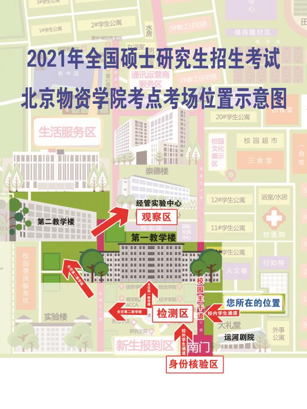 北京物资学院(1137)考点示意图